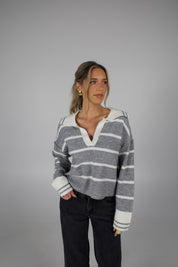 Haven Striped V-Neck Sweater