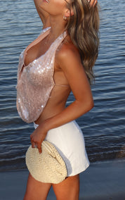 Siana Sequin Halter Top