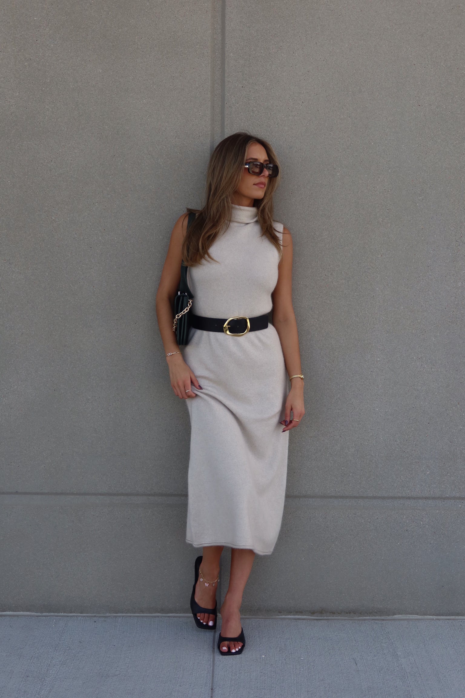 Maeva Turtleneck Sleeveless Maxi Dress