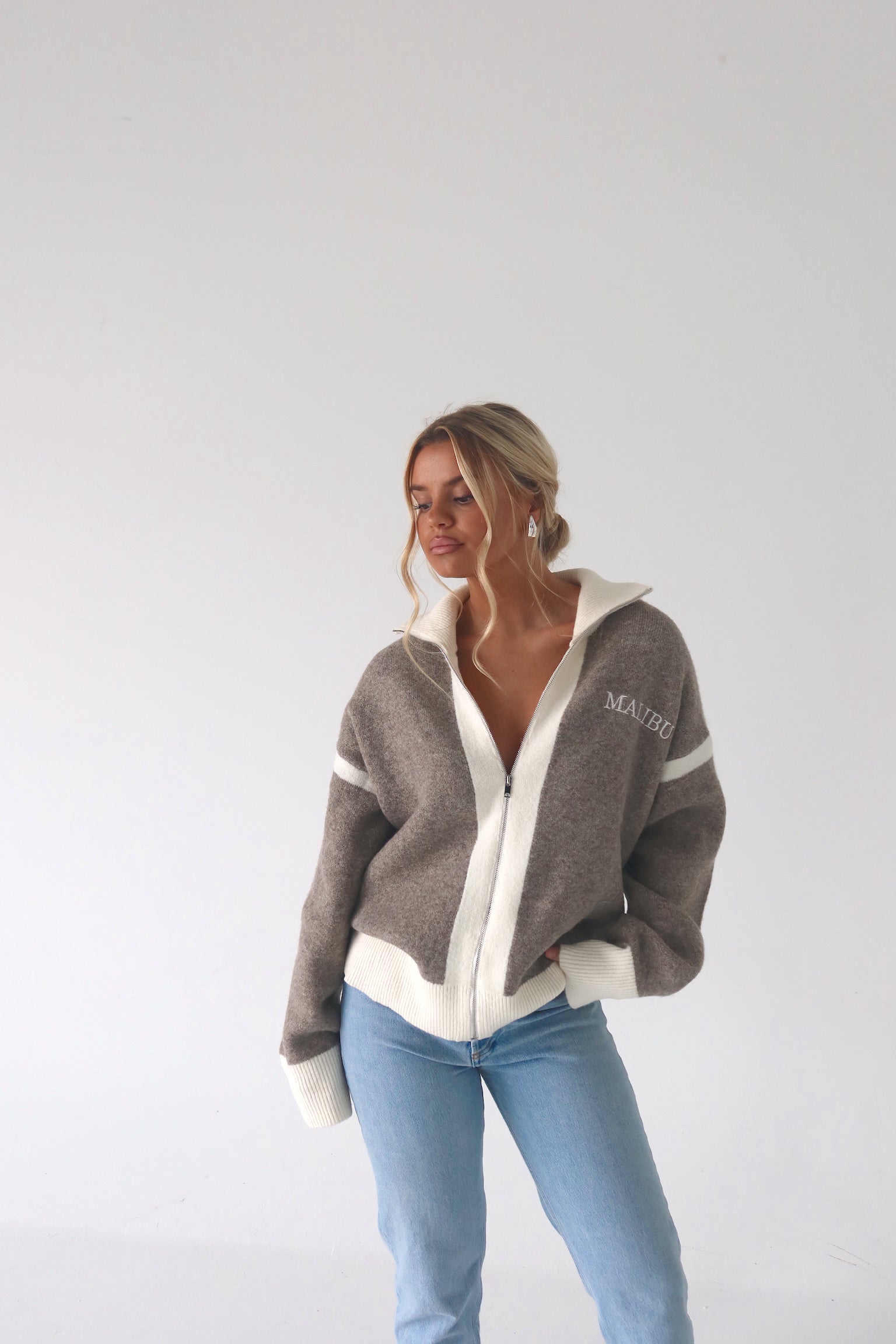 Malibu Sweater Zip-Up Cardigan