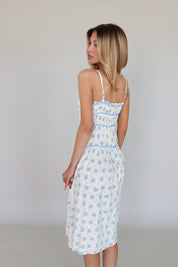 Leila Blue Floral Midi Dress