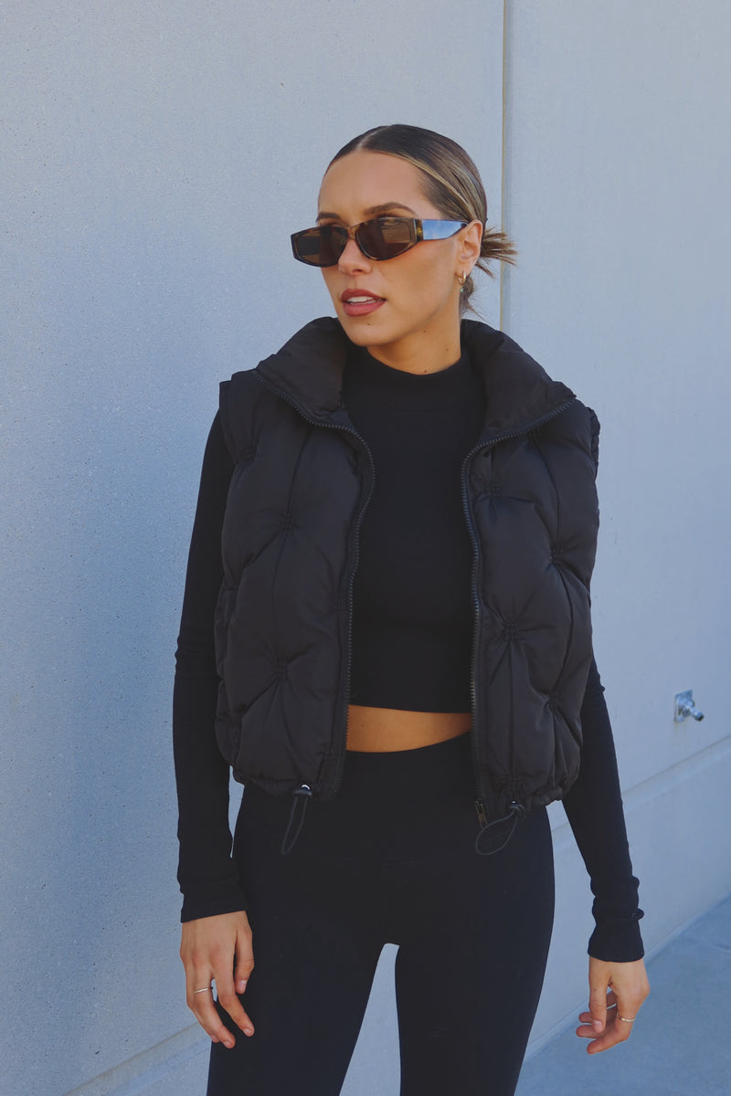 Quilted Crop Puffer Vest