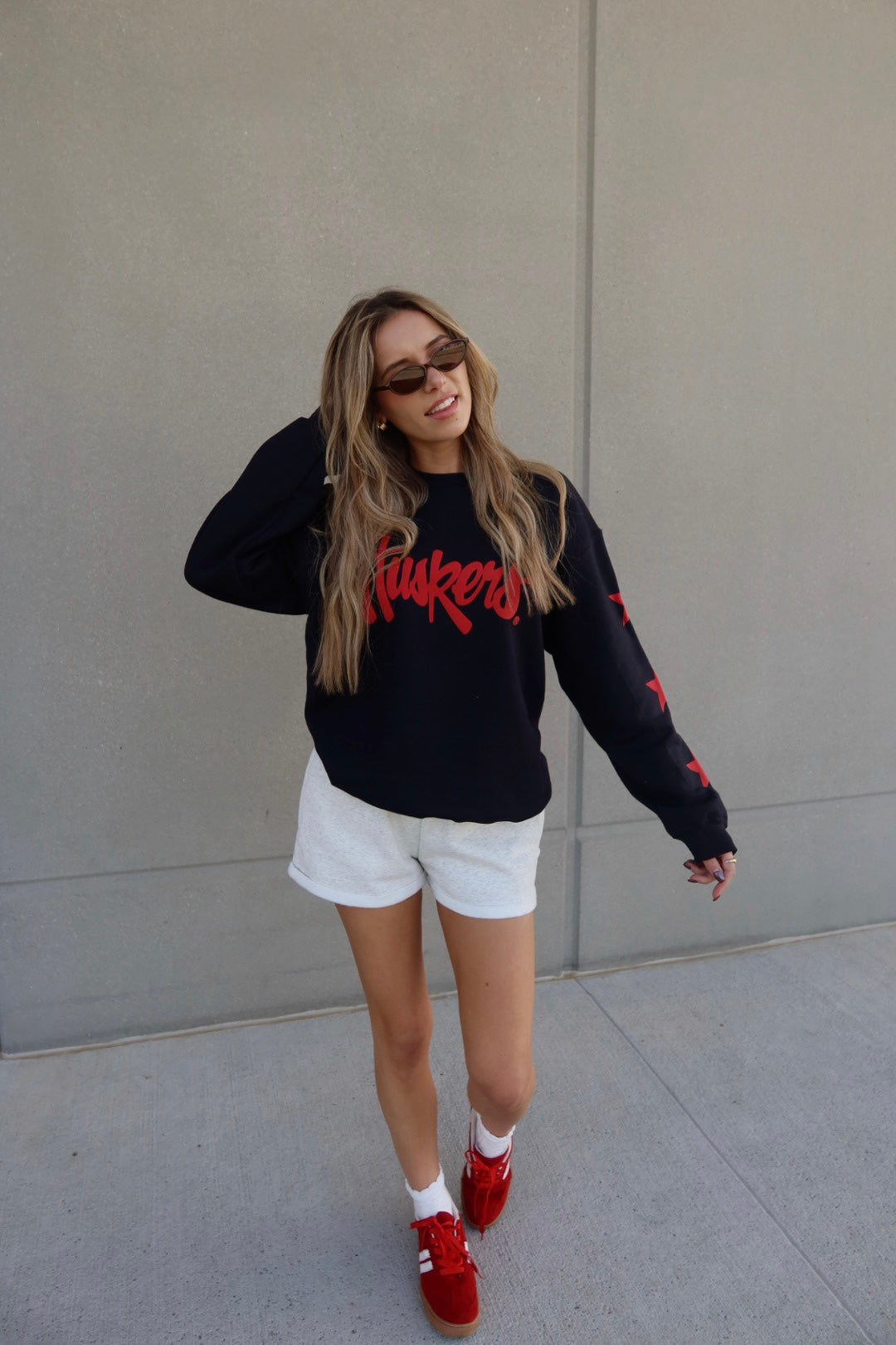 Huskers Star Crewneck In Black
