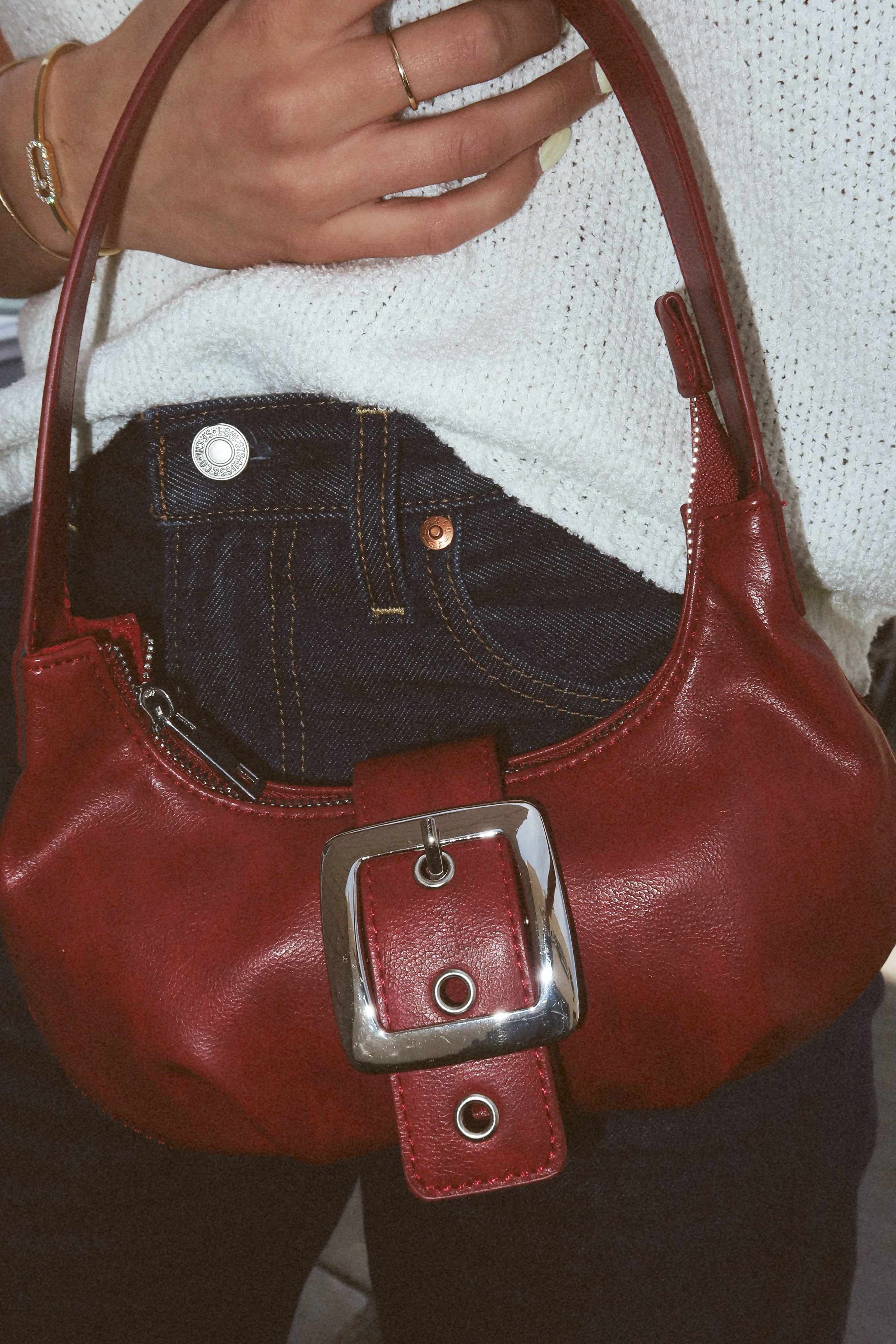 BILLINI : Harley Shoulder Bag In Garnet
