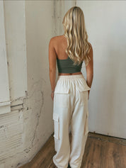 Olive Seamless Crop Tank