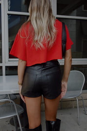 Cornhuskers Track Cropped Tee