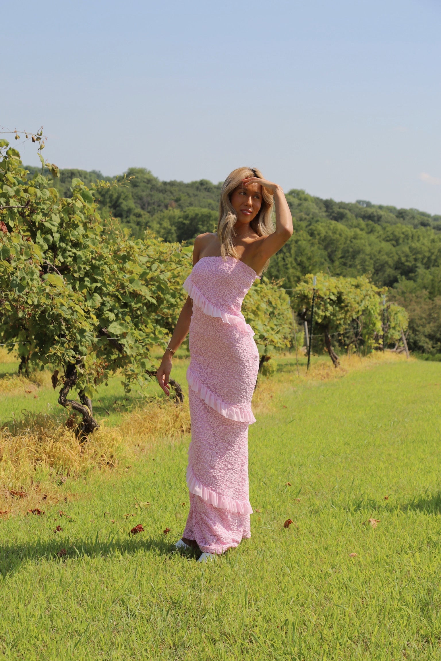 Reece Ruffle Lace Maxi Dress – Madida Clothing