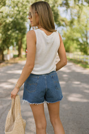 Dakota Distressed Denim Shorts