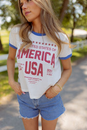 Welcome To America Perfect Ringer Tee