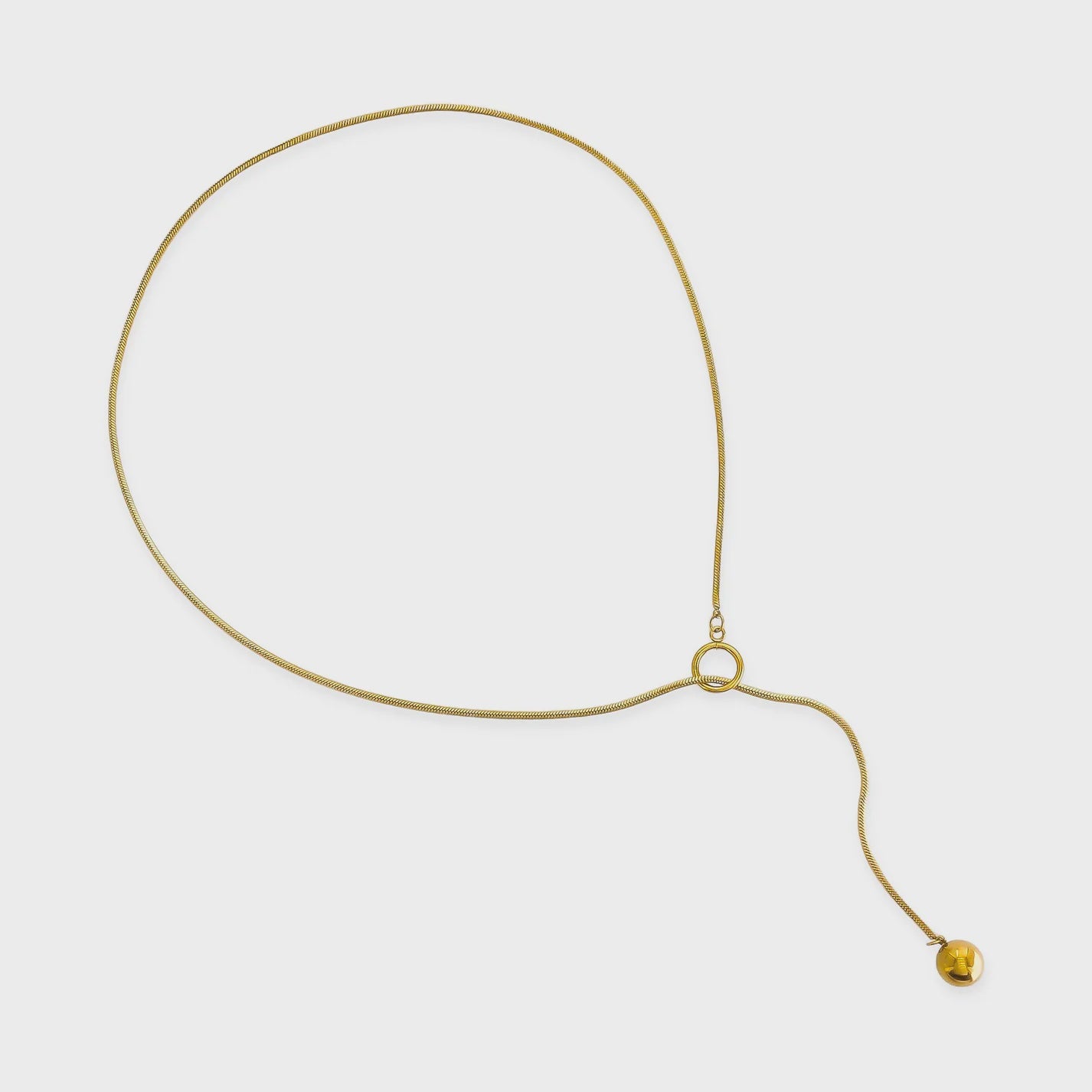 Gold Rope Chain Lariat Necklace