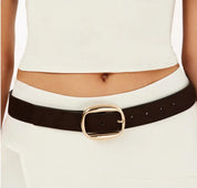 BILLINI : Georgiana Belt In Chocolate Suede