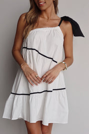 Off White One Shoulder Mini Dress