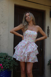 Erin Multi-Floral Ruffled Mini Dress