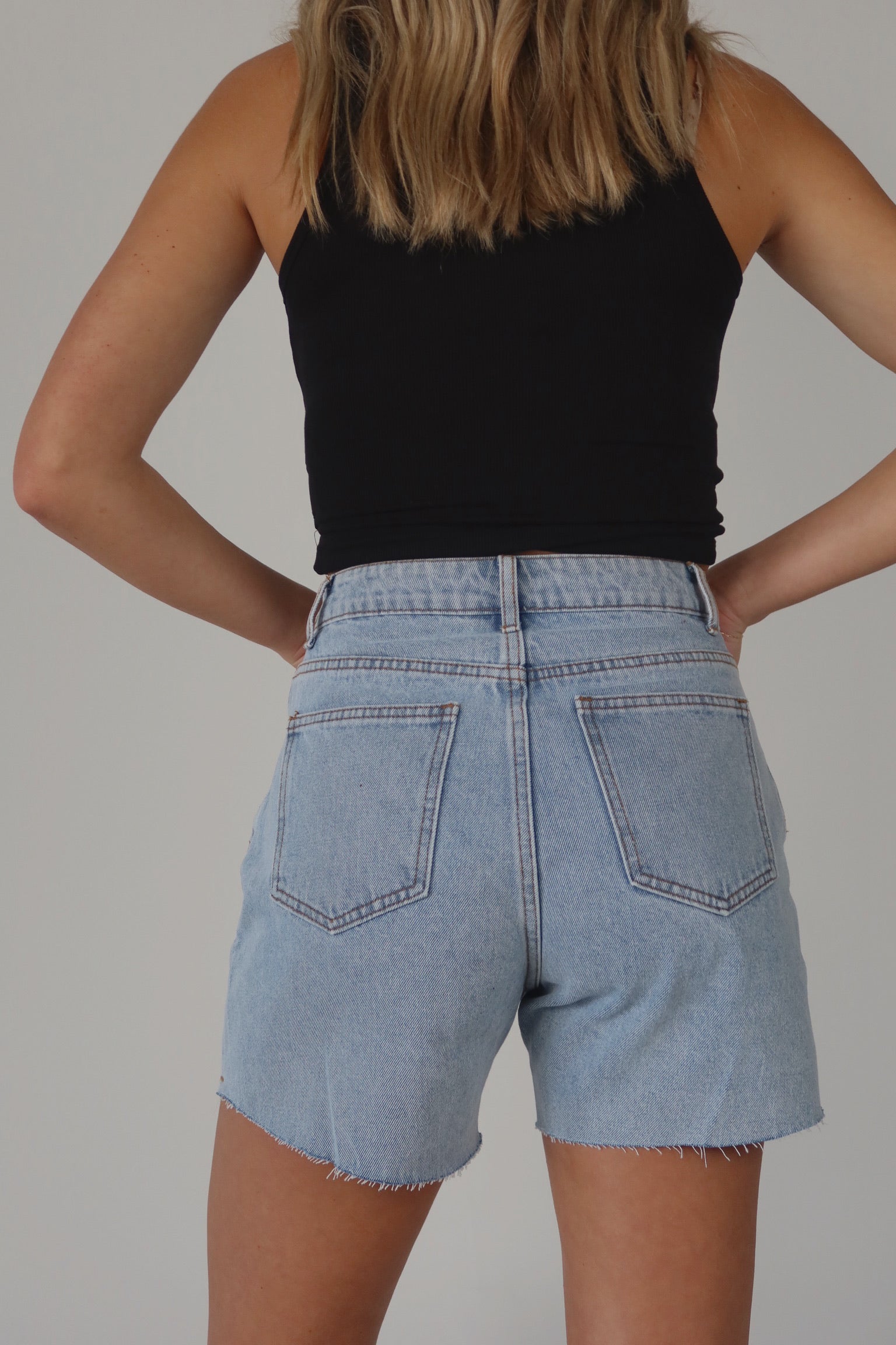 Veronica Washed High Waisted Denim Short