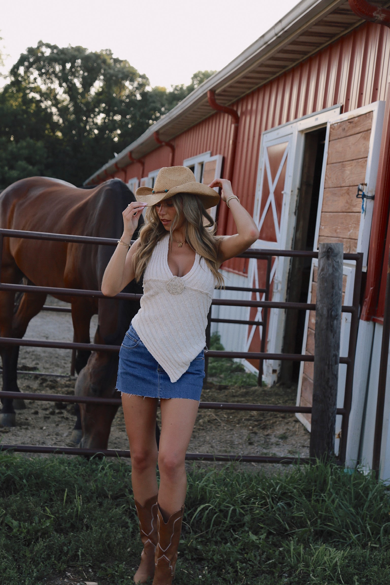 Rosette Asymmetrical Halter