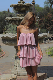 Dusty Rose Ruffled Mini Dress