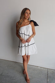 Off White One Shoulder Mini Dress