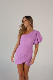 Lavender One Shoulder Mini Dress