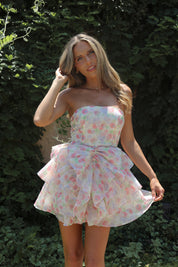 Erin Multi-Floral Ruffled Mini Dress