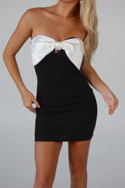 Alysen Strapless Bow Mini Dress