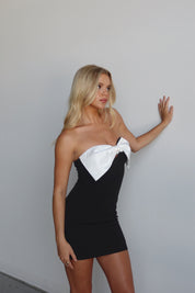 Alysen Strapless Bow Mini Dress