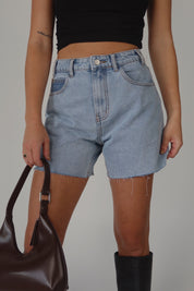 Veronica Washed High Waisted Denim Short