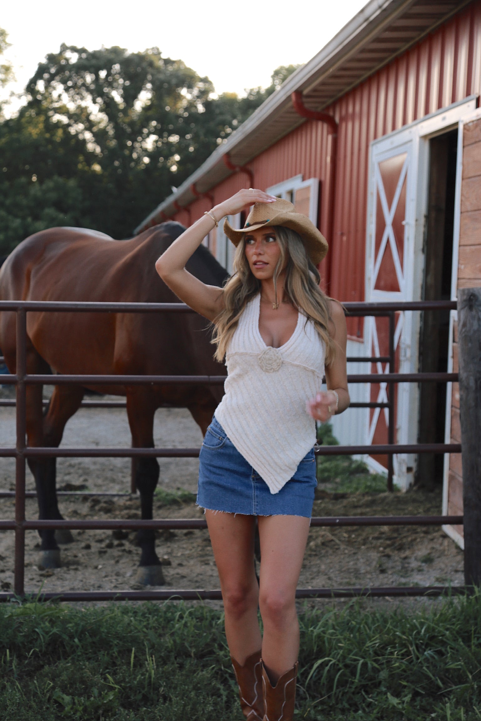 Rosette Asymmetrical Halter