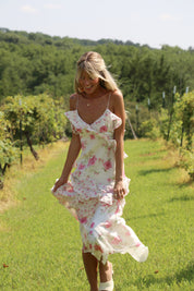 Ruffle Floral Tiered Maxi Dress