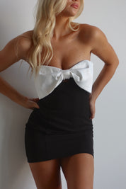 Alysen Strapless Bow Mini Dress