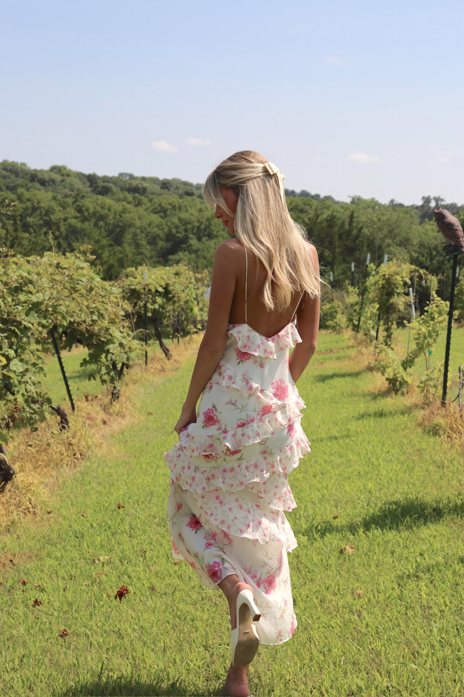 Ruffle Floral Tiered Maxi Dress