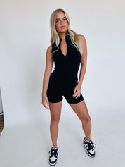 Joah Sleeveless Romper In Black