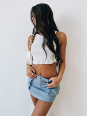 Cargo Denim Mini Skirt