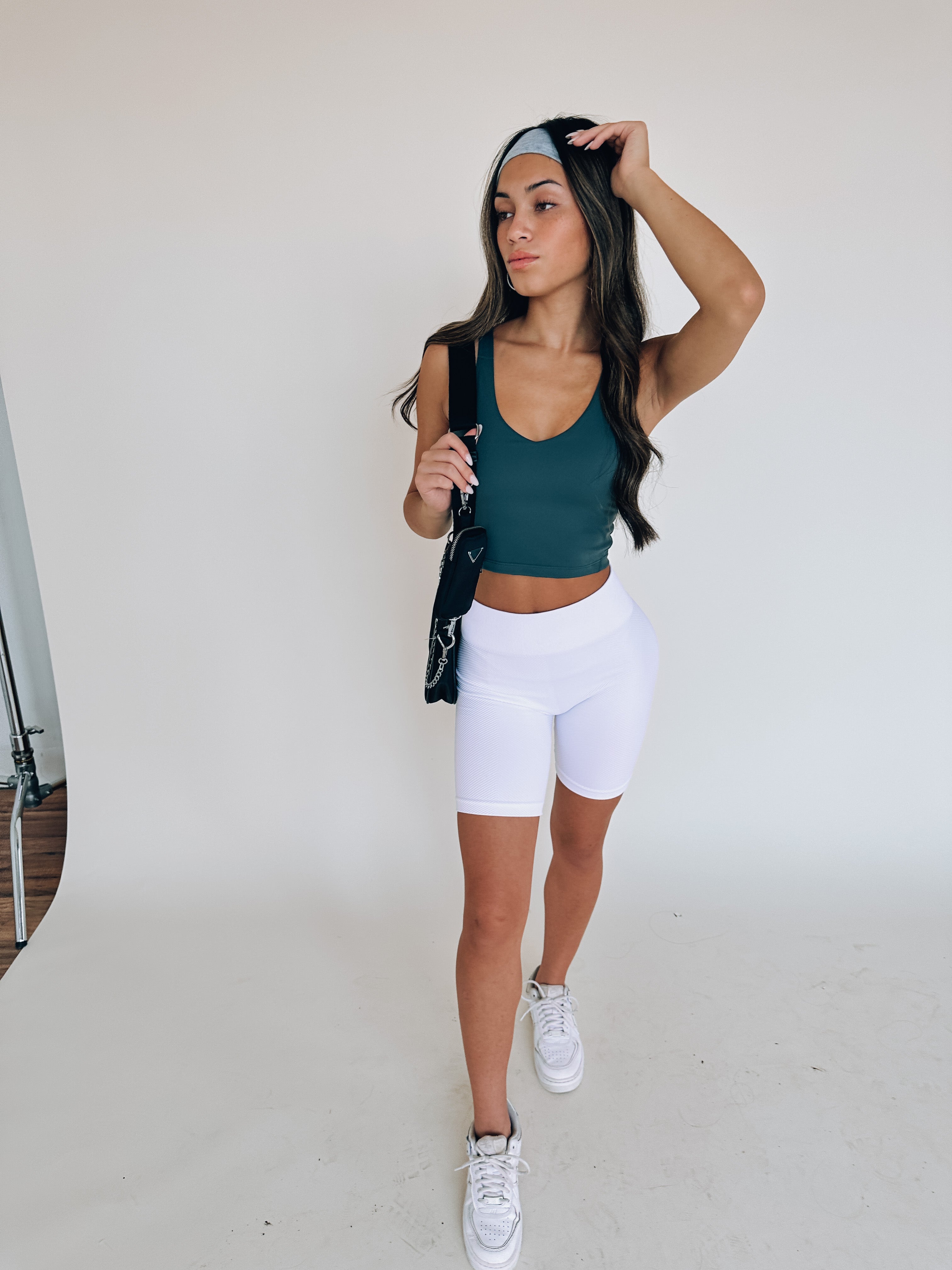 SALE :White Active Wear Biker Short