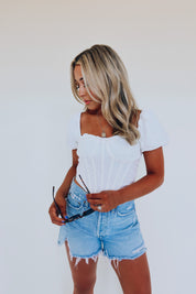 Clair Puff Sleeve Crop Top