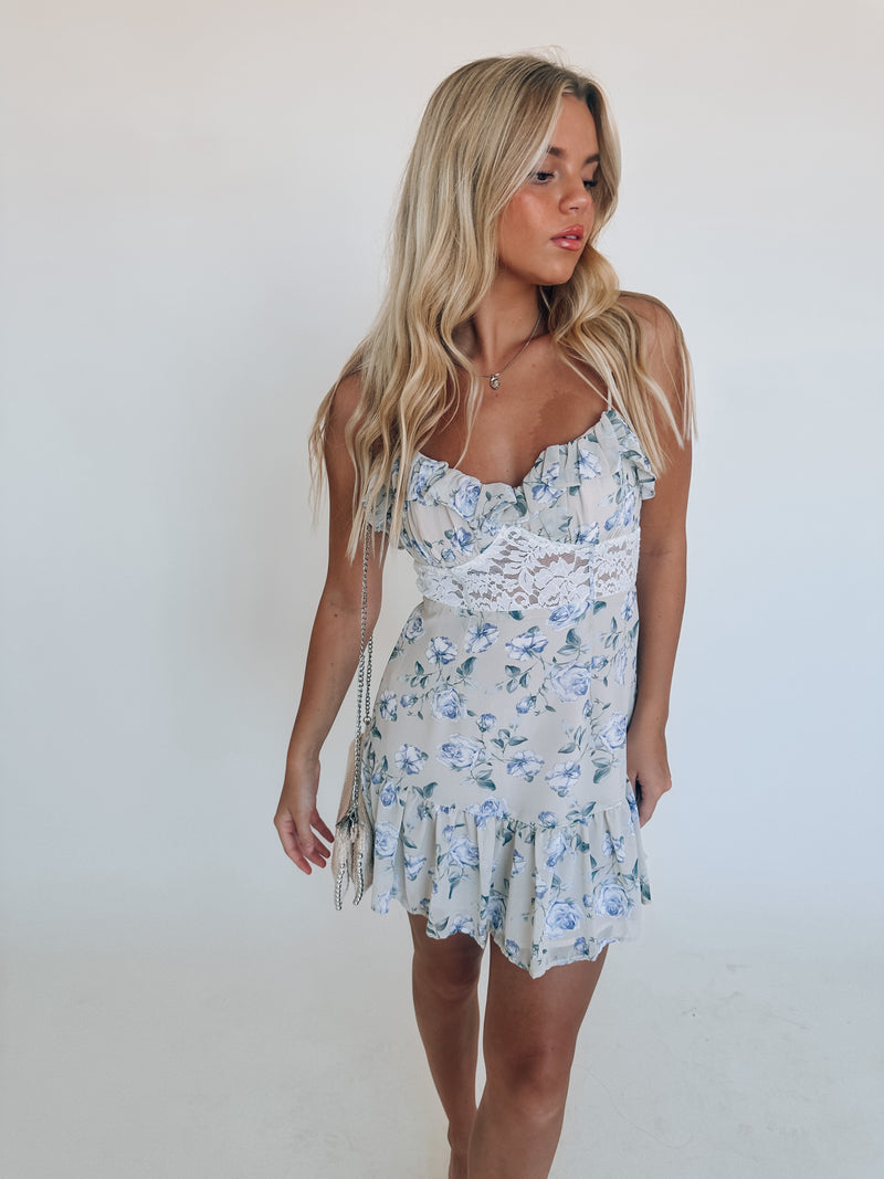 Christina Floral Ruffle Mini Dress