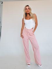 Lizzy High Waist Trousers In Blush