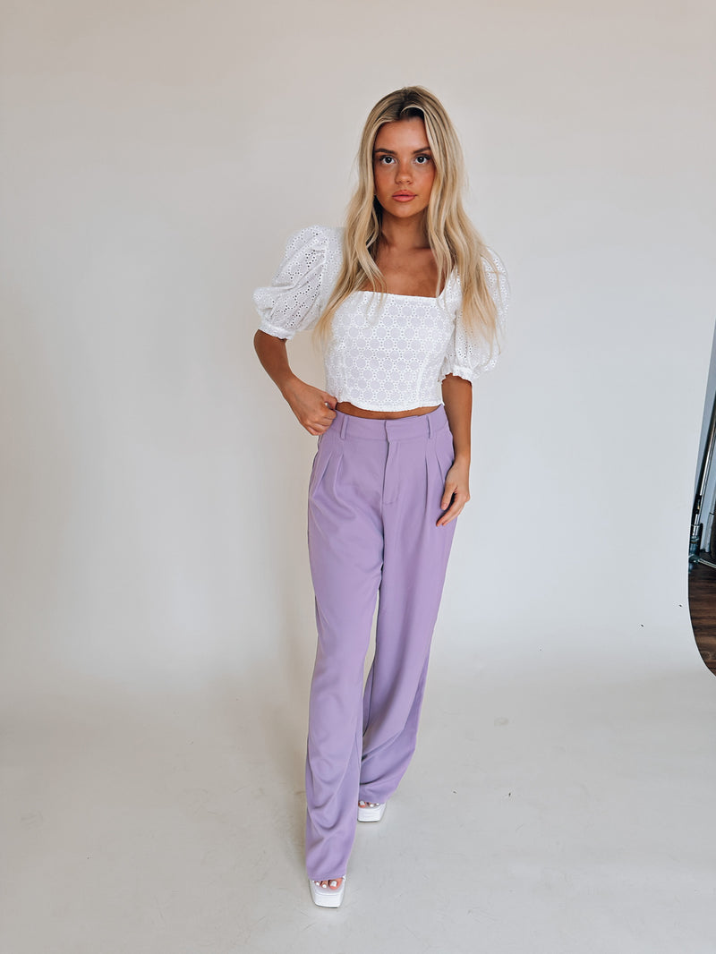 Libby Lavender High Waist Trousers