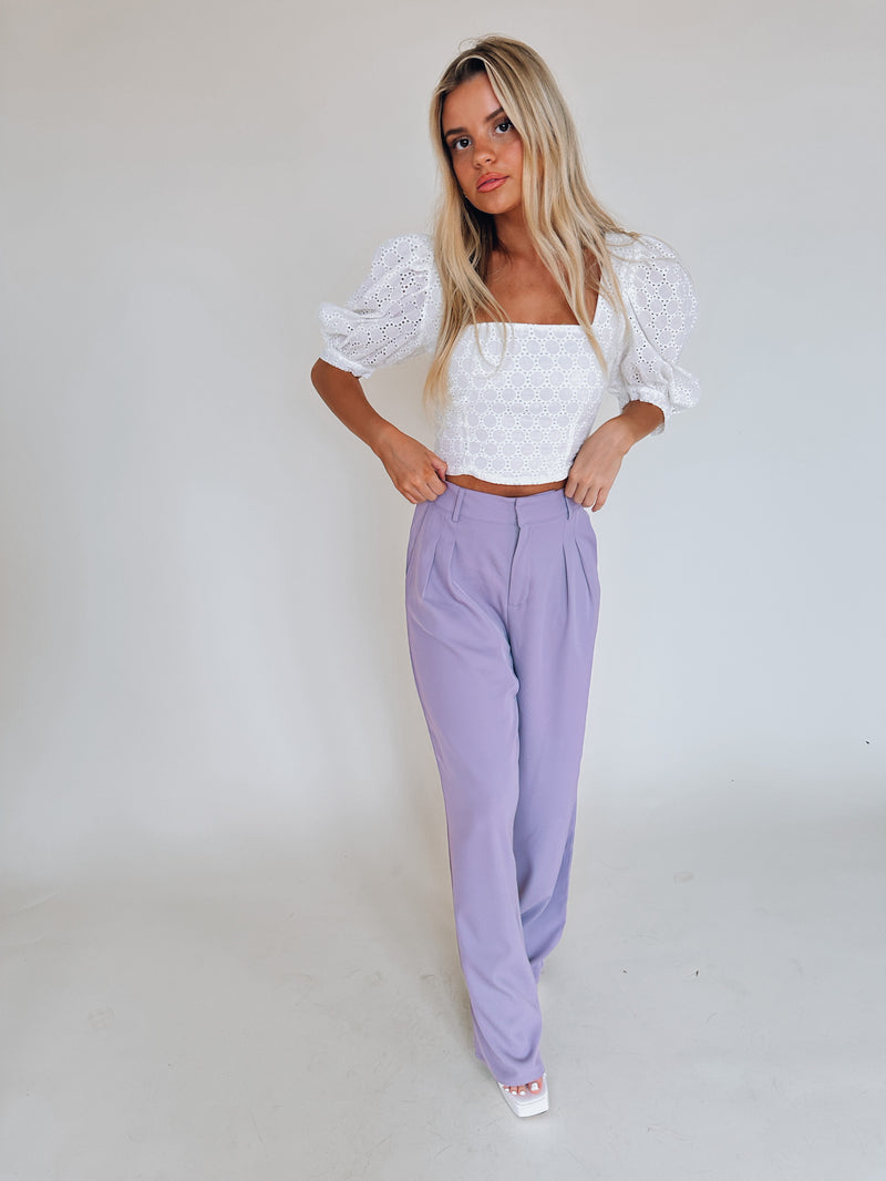 Libby Lavender High Waist Trousers
