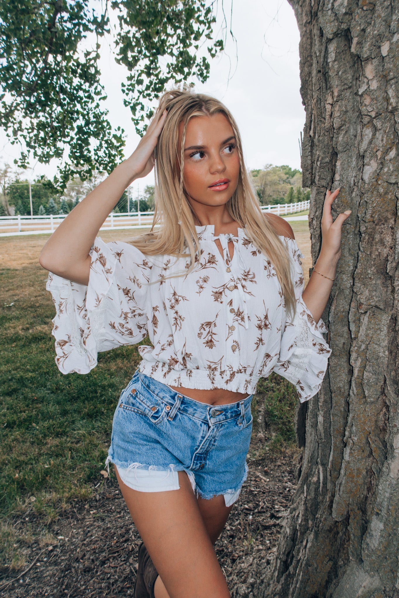 Celeste Floral Off The Shoulder Top