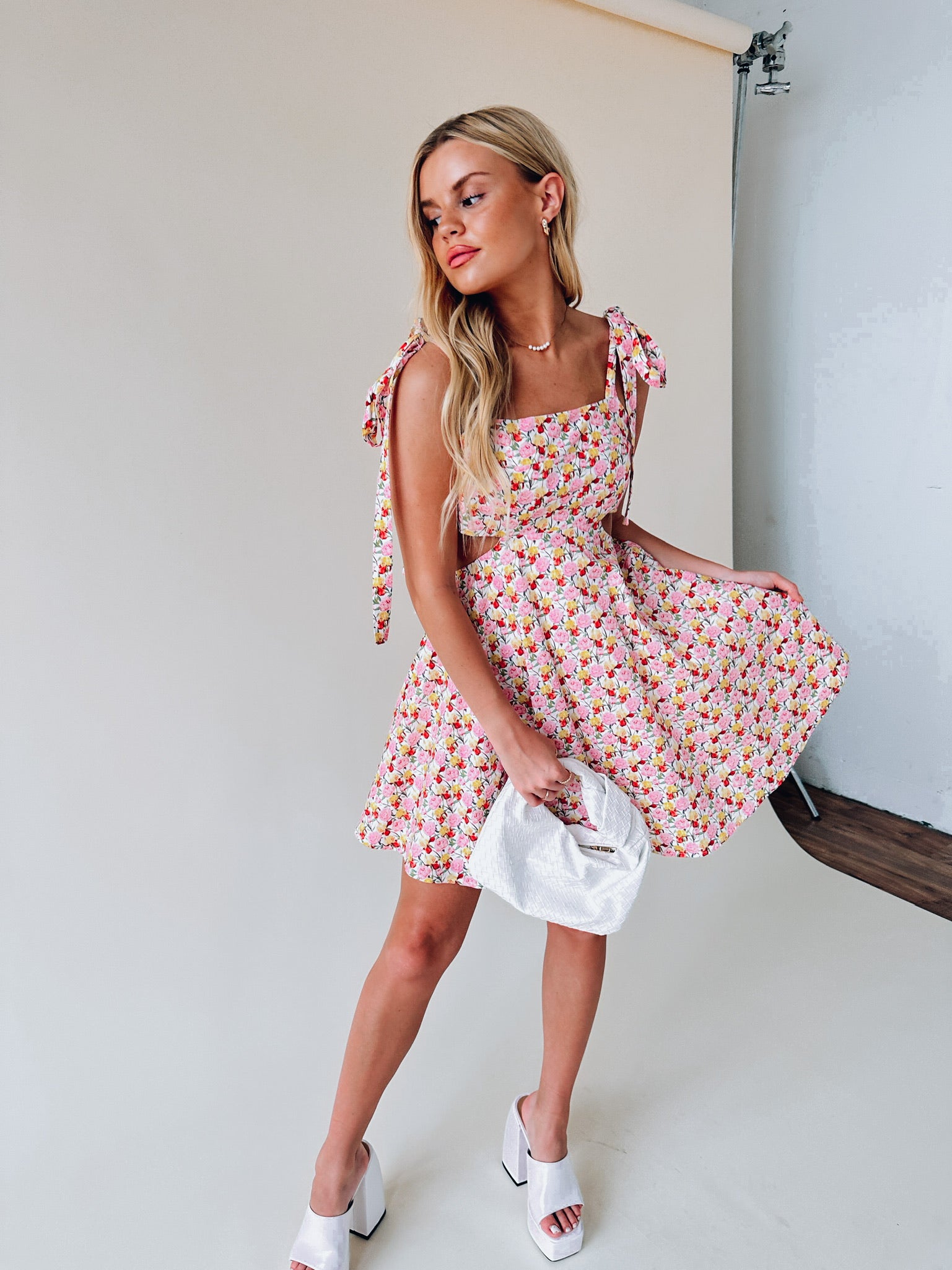 Olivia Floral Cut Out Mini Dress