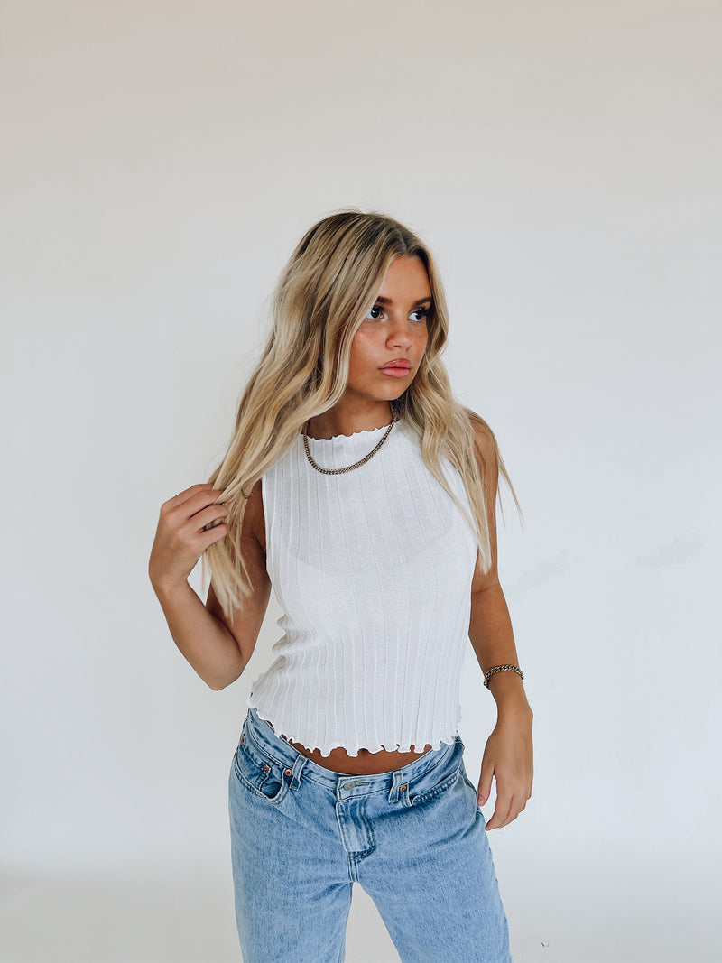 Opal Ribbed Crop Tank