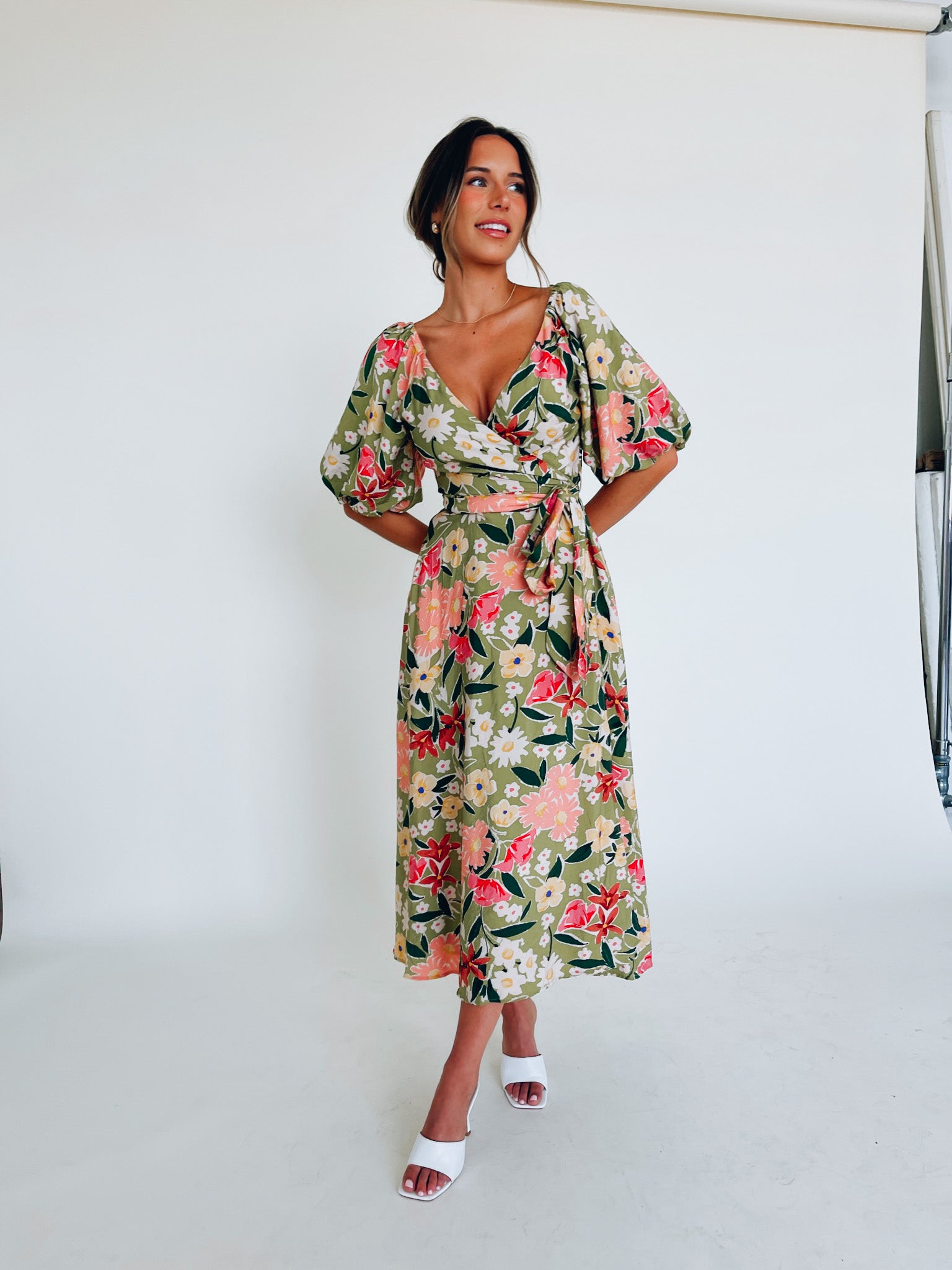 Izzie Wrap Midi Dress Madida Clothing Izzie Wrap Midi Dress Madida Clothing