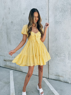 Sunny Daisy Puff Sleeve Mini Dress