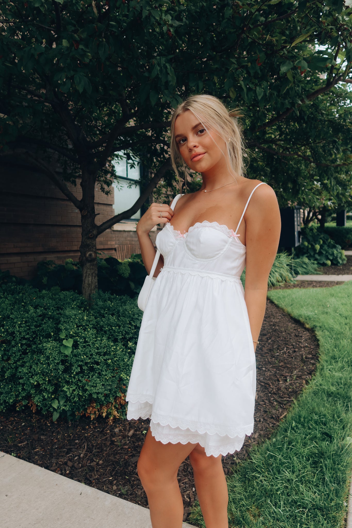 babydoll white dress Alice Babydoll Mini Dress – Madida Clothing