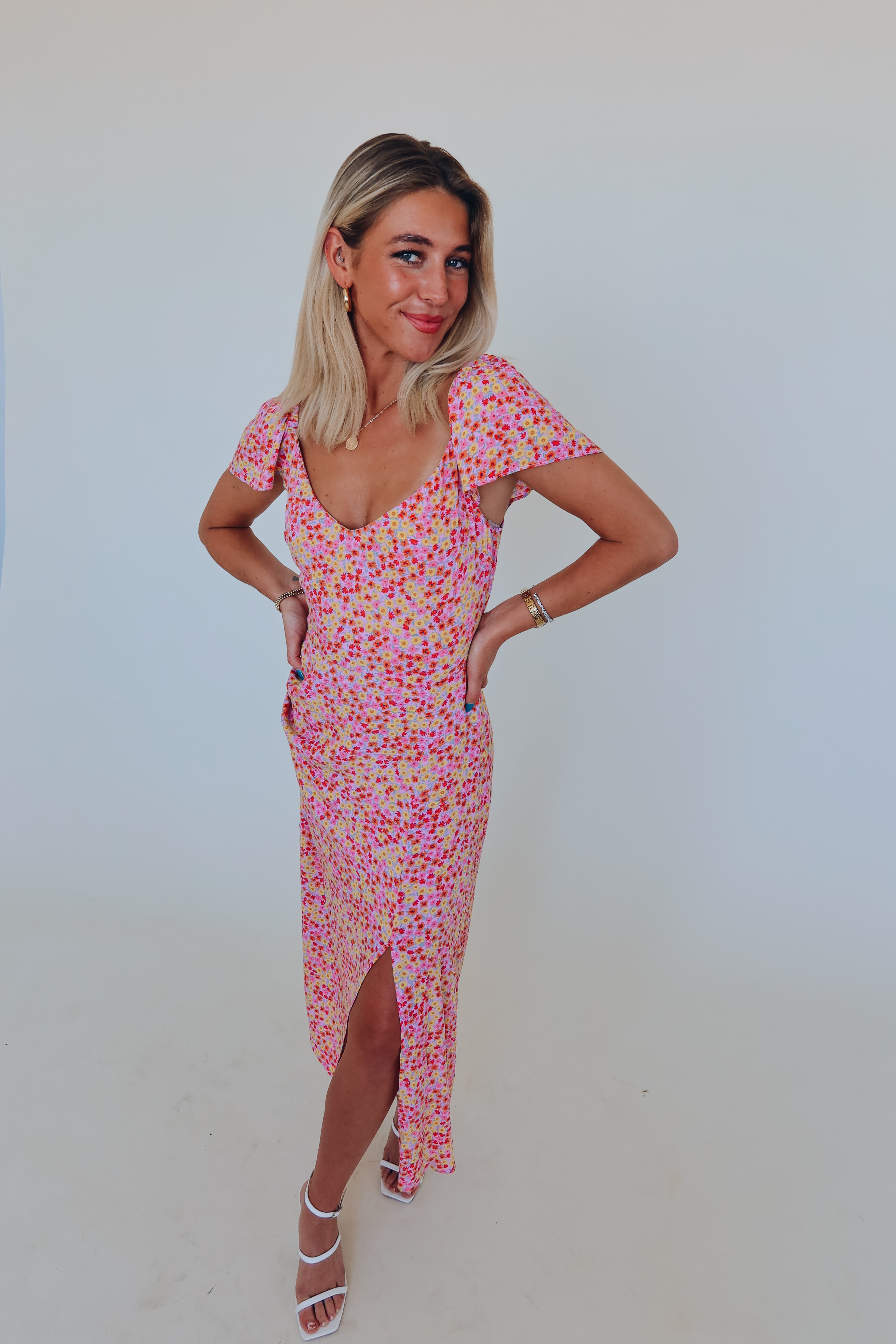 Poppy Flowers Midi Dress