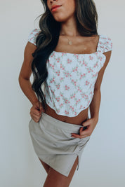 Blush Floral Corset Tank