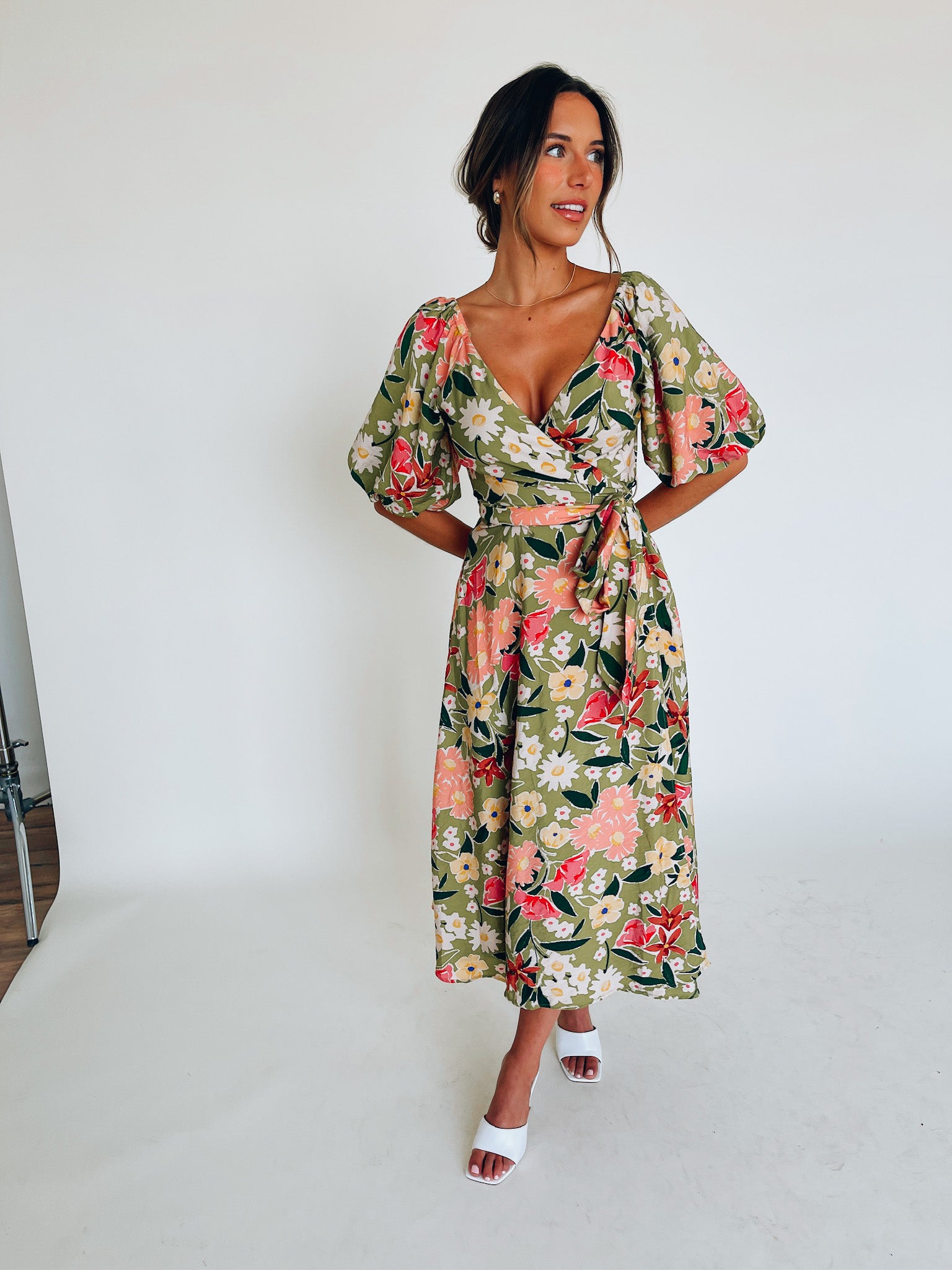 Izzie Wrap Midi Dress Madida Clothing Izzie Wrap Midi Dress Madida Clothing