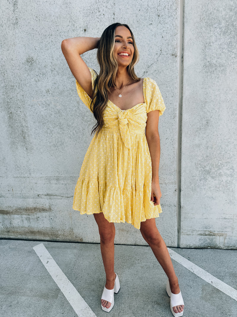 Sunny Daisy Puff Sleeve Mini Dress