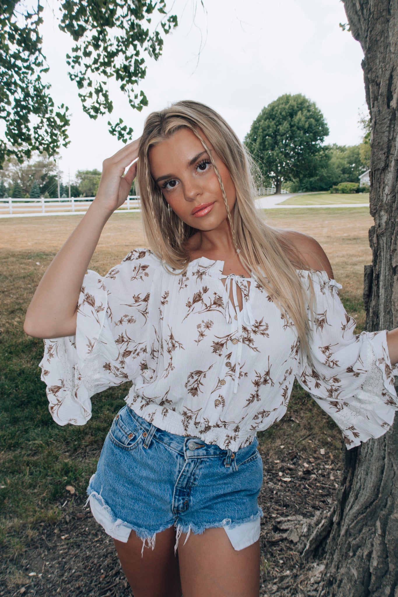 Celeste Floral Off The Shoulder Top