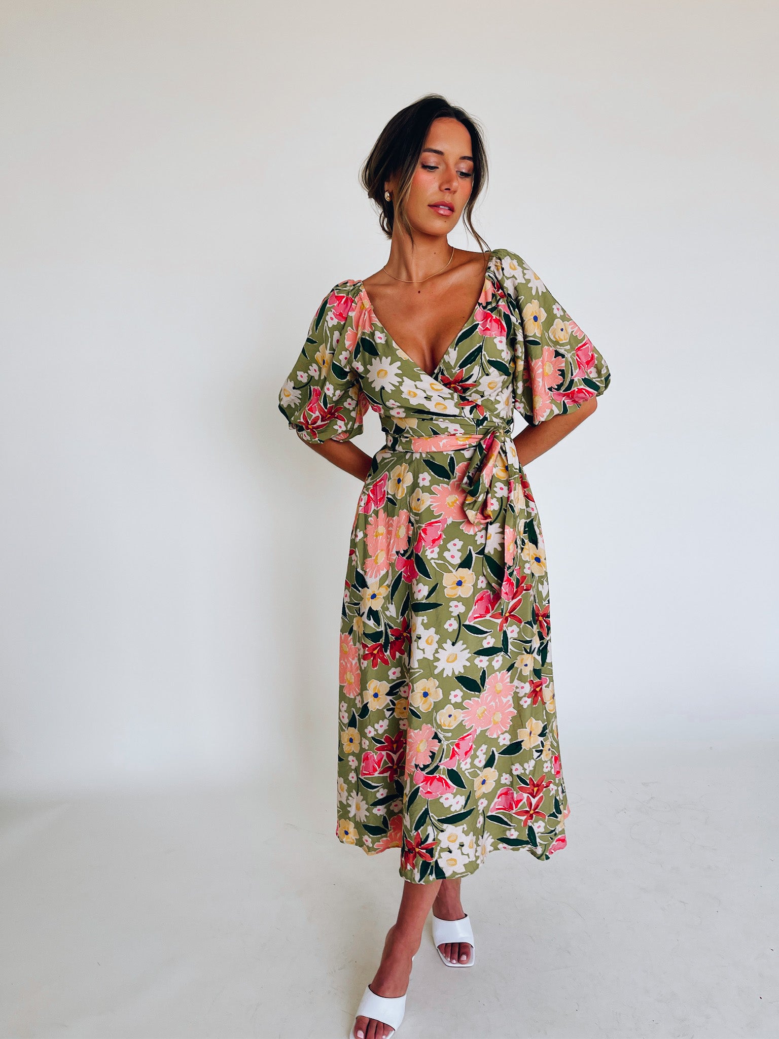 Izzie Wrap Midi Dress Madida Clothing Izzie Wrap Midi Dress Madida Clothing